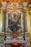 <center>Eglise ND de l'Annonciation. Chapelle Ste Rita.</center>Chapelle du Cœur-Immaculé-de-Marie. Elle fut le centre d'une confrérie religieuse pour la conversion des pêcheurs, unie à l'archiconfrérie de Notre-Dame-des-Victoires de Paris. A l'autel est représentée la Vierge au Cœur Immaculé (peint par Cottolengo, frère du saint fondateur de l’hôpital des pauvres de Turin, 1854), représentée en partie sous les traits de la Femme de l'Apocalypse selon Saint Jean (couronne de douze étoiles, croissant de lune sous les pieds), le cœur transpercé d’un poignard qui symbolise les Sept-Douleurs. À droite, on reconnaît saint Michel Archange tuant le Dragon, aux pieds de la Vierge et, au registre inférieur, sainte Thérèse d’Avila, le cœur percé de la flèche de l’extase de la Révélation. À gauche figurent Saint Gabriel Archange, qui donna l’Annonciation à Marie, et au-dessous Saint Alphonse de Liguori. Au bas du tableau les navires pleins de pécheurs qui seront sauvés par leur foi en la Vierge et convergent vers elle.