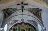 <center>Église Notre-Dame-de-l'Assomption de Cordon.</center>Poutre de gloire ou tref. La poutre de gloire est ainsi désignée parce qu'elle porte toujours un crucifix. Elle est à l'origine du jubé.
