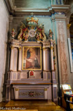 <center>Église Saint-Jean-Baptiste </center>Nef de gauche. Autel et tableau de l'apparition du Sacré-Cœur à Marguerite-Marie Alacoque.