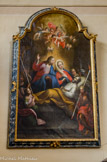 <center>Saint-Nicolas-de-Véroce</center>Joseph, patron de la bonne mort, est représenté entouré de Jésus et de Marie, un groupe d'angelots s'envolant vers le ciel.