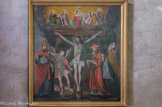 <center>Eglise de la Sainte Trinité des Contamines Montjoie</center>Tableau d’un Christ en croix du XVIIIème siècle, avec st François de Sales, st Michel, st Jérôme et st Gairin, abbé d'Aups en Chablais à la fin du XIè siècle . En haut, st Jaccque, st Joseph, la Vierge à l'Enfant, st Jean et st Pierre.