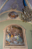 <center>Hauteluce : Église Saint-Jacques-d'Assyrie.</center> Peinture en face de la loggia. Au-dessus, st Luc et st Marc.
