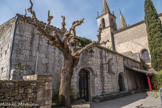 Goudargues. <br> L'ampleur des dimensions de la salle “capitulaire”, 32 m sur 12 m, donne un aperçu de l'étendue du cloître disparu et de l'importance de la communauté monastique. Elle était éclairée, à l'ouest, par trois baies plein cintre et, à l'est, par une baie identique.