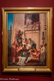 <center>Eugène-Ernest Hillemacher</center>(Paris, 1818 - Paris, 1387)
Antoine rapporté mourant à Cléopâtre.
3«*3
Huile sur toile.
Paris, Centre national des arts plastiques, 5, en dépôt au musée de Grenoble. <br>
Hillemacher expose au Salon officiel ce rare sujet de Plutarque. Malgré la mise en scène grandiose, le pseudo-temple ptolémaïque et la sculpture de Sekhmet, la critique l’éreinte : « De crainte qu’on ne salisse les escaliers, Cléopâtre fait monter Marc Antoine par la fenêtre pour ne pas avoir de raisons avec son portier »