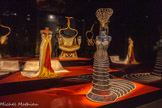 <center>Philippe Guillotel</center>(Paris, né en 1955). Costumes pour Monica Bellucci dans Astérix et Obélix : Mission Cléopâtre film d’Alain Chabat, 2002. Robe de Cléopâtre perlée et sa coiffe. Trône de Cléopâtre. Robe de Cléopâtre rouge et satin et sa coiffe.