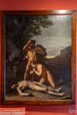 <center>Adam et Ève trouvant le corps d’Abel</center>1858
Huile sur toile
C'est avec ce tableau que Henner remporte le Grand Prix de Rome de peinture en 1858. Le sujet du concours s’inspire de la Genèse : Adam et Ève découvrent le corps sans vie de leur fils Abel, tué par son propre frère Caïn. Se réjouissant que le sujet ne demande pas une reconstitution historique poussée, Henner écrit à son ancien professeur Charles Goutzwiller: « Quant à moi, je n’aurais pas pu choisir un sujet qui convienne mieux à ma nature ».