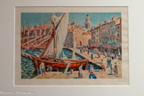 <center>Musée de Montmartre</center>Maximilian LUCE (1858-1941)
Saint-Tropez, 1897
Lithographie en couleurs sur papier Chine appliqué sur vélin Musée de Montmartre, collection Le Vieux Montmartre Don Indivision Petiet, 2023. <br>
Retrouvez dans notre exposition permanente Maximilien Luce, l'instinct du paysage (21 mars - 14 septembre 2025) l’huile sur toile Le Port de Saint-Tropez, peinte en 1893, et qui a donné lieu à cette lithographie quatre ans plus tard. L’artiste aimait reprendre certains sujets de ses œuvres peintes en chromolithographie. Le travail est complexe car l’artiste doit encrer une matrice de pierre par couleur puis y apposer la feuille successivement pour obtenir les différentes teintes.