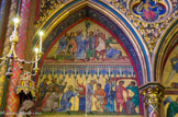 <center>La Sainte-Chapelle.  </center> L'immolation de l'agneau pascal ; le sang sur les maisons des Hébreux (afin que l'ange de la mort épargne les premiers-nés) ; et le serpent d'airain de Moïse dans le désert.