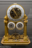 <center>Musée des Arts et Métiers.</center> Pendule squelette indiquant le quantième du mois et le jour de la semaine par Charles Bertrand, vers 1785
