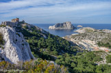 <center>La Vigie</center>Callelongue, le cap Croisette; l'île Maïre avec les Pharillons à gauche et l'îlot de Tiboulen à droite.