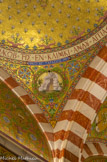 <center>Les pendentifs de la première coupole</center>L'échelle dressée entre ciel et terre que le patriarche Jacob a vue en songe. Echelle de Jacob, cause notre ascension : saint Tarasios, patriarche de Constantinople (+ 806).