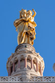 <center>Notre-Dame de la Garde</center>En 1866, la réalisation de la statue qui allait couronner l’édifice donna lieu à un concours. Lequesne fut retenu à l'unanimité par un jury. La statue colossale de la vierge (9,70 m et plus de 9 t) dorée à la feuille, tenant dans ses bras l'Enfant-Jésus n’est pas en métal plein. Elle fut réalisée par l’entreprise Christofle selon un procédé nouveau à l’époque : la galvanoplastie.
