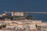 <center>Vue de Notre-Dame de la Garde.</center>Le fort d'Entrecasteaux, le palais du Pharo.