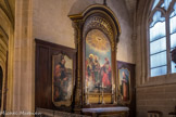 <center>Église Saint-Germain-l'Auxerrois.</center> Chapelle de st Augustin ou des Pères et docteurs de l’Eglise.  Autel en bois, surmonté de trois tableaux : au centre, saint Ambroise, saint Augustin et saint Jérôme, d’après Piero di Cosino Rosselli. A gauche, saint Chrysostome, d’après Moretto da Brescia. A droite, saint Basile, d’après Lorenzo da Credi. Tout cet ensemble est une copie faite par Auguste Truelle.