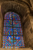 <center>Eglise Saint-Germain-des-Prés. </center> Vitrail de la chapelle Sainte-Geneviève. Sainte Anne et saint Joachim (en bas). L'Annonciation et le Mariage de la Vierge (en haut).