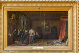 <center>Le château de Chantilly. </center> La Tribune. L’Assassinat du duc de Guise est un tableau peint par Paul Delaroche en 1834. Le tableau représente l'assassinat du duc Henri Iᵉʳ de Guise, par la garde du roi de France Henri III, dans la chambre de ce dernier le 23 décembre 1588.
