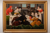 <center></center>ANONYME, ÉCOLE DE FONTAINEBLEAU.
Le Repas galant.
XVIe siècle.
HUILE SUR TOILE MAROUFLÉE SUR BOIS. DON MARQUIS D'ARBAUD JOUQUES. 1858