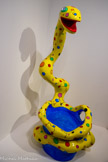 <center>Pouf serpent jaune</center>1991.
Résine polyester peinte (peinture polyuréthane). COLLECTION PARTICULIÈRE