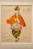 <center>Costume du prestidigitateur chinois dans «Parade»</center>Pablo Picasso 1917-1939
Lithographie colorée sur papier vélin, inscriptions au pastel. Pour Serge Lifar.
Collections du Palais princier de Monaco, dépôt permanent au NMNM
