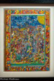 <center>Coffret-livre El ingenioso Hidalgo don Quixote de la Mancha</center>Reinhold Metz
Karlsruhe, Allemagne, 1972-1981 Aquarelle, laque et encre de Chine sur carton
Collection de l’Art Brut, Lausanne, Suisse