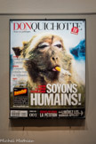 <center>Numéros 1 et 2 de la revue mensuelle Don Quichotte. Tout est politique</center>Boris Razon, Alexis Mitai etalit
Paris, France, 2000 Encre sur papier couché
Mucem, Marseille. <br>
« Plus on avance dans ce monde, plus le réel devient une Action » : pour l’équipe de la revue Don Quichotte, le héros de Cervantés s'impose en référence.
Ce magazine politique et culturel Irrévérencieux est fondé par un groupe d’étudiants bénévoles. « Sancho, l’Agenda qui a le sang chaud »