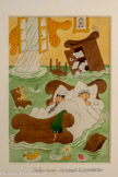 <center></center>Calendrier février -1956 (4838 - Tome 4) Publicité pour les laboratoires Lebrun Encre de Chine aquarellée 30 x 21 cm Collection particulière