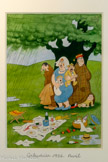 <center></center>Calendrier avril -1956 (4840 - Tome 4) Publicité pour les laboratoires Lebrun Encre de Chine aquarellée 30 x 21 cm Collection particulière