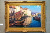 <center>Laurent Mattio </center>Martigues, sur le port. Huile sur toile 65x92 cm. Collection particulière