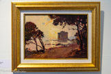 <center>Laurent Mattio</center>Château Saint Honorat, Ile de Lérins. Huile sur panneau 24 x 33 cm Collection particulière.