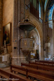 <center>Cordes-sur-ciel. L’église Saint-Michel.</center>La chaire date de 1620, rénovée au XIXe siècle.