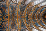<center>La cathédrale Sainte-Cécile</center>Peinture au-dessus de la nef. Toutes les représentations de la voûte s’articulent autour du Christ lumière du monde : ceux qui sont de l’ancienne Alliance et n’ont reçu qu’une partie de la révélation (patriarches, prophètes, justes …) sont des silhouettes grises sur fond bleu et se trouvent dans la partie centrale de la voûte. 
Sur les côtés de la voûte, éclairés par les ouvertures des vitraux, sont disposés ceux qui sont éclairés directement par le Christ : les apôtres, le cortège des saintes et des saints, sainte Cécile…. Aussi portent-ils des vêtements colorés. Entre les arabesques des triangles de la voûte, les anges se joignent aux élus pour chanter la louange de Dieu.