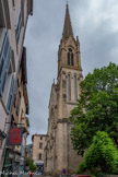 <center>Saint-Antonin-Noble-Val </center>La tour-clocher de l'église Saint-Antonin. L’abbaye de Saint-Antonin, implantée au confluent de la Bomette et de l’Aveyron, là où le saint a prêché la foi chrétienne aux habitants de Noble Val, avant de partir pour Pamiers où il sera martyrisé, était fière de posséder les reliques du saint, reliques qui attiraient les foules de pèlerins.