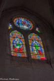 <center>Saint-Antonin-Noble-Val </center>Sainte Philomène. En haut, la jeune vierge consacrée à Dieu par les mains du pape. La martyr courageause offre sa tête à la lame du persécuteur. La sainte glorifiée dans se reliques.