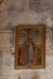 <center>L’église Saint Corneille de Puycelsi</center>Tableau : Saint Corneille coiffé de la mitre, tient une crosse de la main gauche et fait le geste de la bénédiction de l'autre. Il est vêtu d'une chape décorée de figures. Il se détache sur un fond de paysage. Un angelot tenant une palme s'apprête à le couronner en partie supérieure. XIXe siècle.