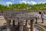 <center>Lisle-sur-Tarn</center>La fontaine du ’’Griffoul”. Cette vasque repose sur un pilier central et huit colonnes à pan coupé. En 1614 un pivot de bronze a été implanté en son centre par Arnaud Boudret maître-fondeur, il a été complété en 1661 par un groupe d’enfants en bronze montés sur des dauphins, c’était une œuvre d’Antoine de Pouzoles maître-fondeur.
