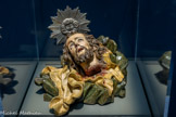 <center>Le musée Goya.</center>Anonyme
ÉCOLE ESPAGNOLE - XVIIe-XVIIIe SIÈCLE
Tête coupée de saint Jean Baptiste ou saint Paul.
S.D.
BOIS POLYCHROME, ARGENT