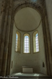 <center>Cluny.</center> Le grand transept de la Maior Ecclesia. Deux chapelles orientées s’ouvrent sur le croisillon : la chapelle Saint-Etienne, romane en cul-de-four