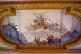 <center>L'Hôtel de Ville. </center> Plafond de la salle du 1er étage : Du Guesclin libérant Poitiers des Anglais.
