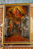 <center>Vias : l'église Saint-Jean-Baptiste </center>La Chapelle des Morts. Tableau classé de 1659 : le chapelet délivrant les âmes du purgatoire avec un Pape et un évêque.