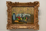 <center>Fruits, serviette et boîte à lait</center>Paul Cézanne
(Aix-en-Provence, 1839 - Id., 1906)
 Vers 1880
Huile sur toile
Paris, musée de l’Orangerie, collection Walter-Guillaume
Inv. RF 1960 10