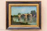 <center>Le Pont d'Ambrussum</center>Courbet, Gustave
Ornans, 1819 - La-Tour-de-Peilz, 1877.

1857
Huile sur papier marouflé sur bois
Ce pont romain situé sur l'ancienne Via Domitia, qui relie l'Italie à l'Espagne, enjambe le Vidourle près de Lunel. Exécuté lors du séjour de Courbet chez l'amateur d'art François Sabatier, il s’éloigne par son réalisme du pittoresque romantique jusqu'ici en vigueur et restitue l'intensité lumineuse du midi.