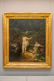 <center>Les Baigneuses</center>Courbet, Gustave
Ornans, 1819 - La-Tour-de-Peilz, 1877.

Salon de 1853 Huile sur toile
Tant par le nu provoquant que par l'énigmatique gestuelle des personnages, Les Baigneuses sont le grand scandale du Salon de 1853, habilement organisé par Courbet qui cherche à mettre à bas les conventions de l'art de son temps. Leur achat la même année par Bruyas marque à la fois l’émancipation de l’artiste et celle du collectionneur, désormais liés par leur audace respective.