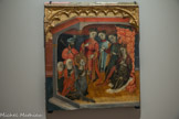 <center></center>Musée Hyacinthe Rigaud. <br> Maître d’Albocàsser (école Valencienne)
Sainte Ursule demandée en mariage vers 1400-1420.
Peinture à la détrempe et fond d’or sur bois. Œuvre récupérée à la fin de la Seconde Guerre mondiale, déposée en 1952 par le musée du Louvre ; en attente de sa restitution à ses légitimes propriétaires ; MNR (Musées Nationaux Récupération).