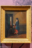 <center>Jeune italienne tenant une lettre</center>Noël-Thomas-Joseph Clérian
Aix-en-Provence, 1796 - Avignon, 1843
182[1 ?].
Huile sur toile.
Élève de Granet, Clérian prolonge dans ce tableau, l'héritage de son maître. Peinte en 1821, cette jeune femme italienne vêtue dans un costume raffiné, tient une lettre et un bouquet de fleurs devant une porte ouverte. Cette composition présente des similitudes avec une œuvre de Granet, de 1809, mais aussi avec un portrait de sa femme, réalisée dans une même posture, devant le pas d'une porte, traité comme ici à la manière d'un tableau flamand. Clérian confère à sa toile une tonalité qui s'inscrit dans la lignée du romantisme pictural en France; privilégiant l'émotion et la poésie discrète de la vie domestique.