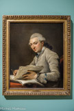 Paris. 1746. - Paris. 1816
Portrait de Rousseau, architecte, à mi-corps feuilletant un grand cahier,