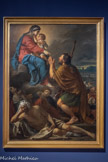 <center>Saint Roch intercédant la Vierge pour la cessation de la peste.</center>Jacques-Louis David. Paris, 1748-Bruxelles, 1825.
 Huile sur toile. C’est à David, jeune pensionnaire de l’Académie de France à Rome que le bureau de la Santé de Marseille, créé après l'épidémie de peste de 1720, commande ce tableau. Il est destiné à orner la nouvelle chapelle du Lazaret où étaient mis en quarantaine les nouveaux arrivants dans le port. C’est le premier grand succès du peintre qui allait bientôt s’affirmer comme le maître absolu de l’École de peinture française. Le tableau très admiré par Diderot au Salon de 1781, frappe par sa nouveauté.
Si l'iconographie de saint Roch et de la Vierge est fidèlement respectée, c’est le regard intense du pestiféré au premier plan qui devient le centre symbolique du tableau.