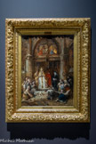 <center>Monseigneur de Belsunce et les pestiférés à Marseille.</center>Huile sur toile. Eugène Isabey.
Paris, 1803 - Montévrain. 1886. Huile sur toile. 
Le tableau d'Eugène Isabey se distingue des représentations habituelles de Monseigneur de Belsunce, fidèles au type diffusé par les portraits exécutés de son vivant. La vision du peintre est ici dénuée de toute référence locale marseillaise. Elle montre le prélat sortant d'une église gothique au porche orné d’une crucifixion peinte et sculptée, allant porter la communion aux marseillais. Sans aucun souci de réalisme, son atmosphère fantaisiste médiévale, sa touche enlevée, inscrit de façon originale cette image de l’évêque dans l’héritage du romantisme.