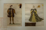 <center>JEAN-DENIS MALCLES</center>Andrea del Sarto : maquette du costume d’Andrea, premier acte.
(1968).
( AMM 30 F i 36 ).
Le baryton-basse Gabriel Bacquier ( 1924 - 2020 ) assure le rôle-titre dans la création mondiale d’Andrea del Sarto, rôle qui vient s’ajouter à tous les personnages qu’il a incarnés dans sa riche et éclectique carrière commencée avec maestria en 1960 dans son rôle fétiche de Don Giovanni.
<br> A droite : Andréa del Sarto : maquette du costume de Lucrèce, dernier acte