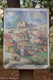 <center>Gardanne</center>« Gardanne », 1885-1886, Huile sur toile, 80 x 64.1 cm, Metropolitan Museum of Art, New York. Le tableau FWN223-R570, inachevé, à peine coloré d’un jus pictural léger, s’intercale entre les deux autres  tableaux comme un rêve d’une harmonie délicate entre les bleutés, les orangés et verts. Il est peint au milieu du jour. Sur la droite, deux moulins.