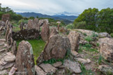 <center>Dolmen de Gaoutabry</center>Vue de l'arrière. La chambre rectangulaire allongée séparée de l'antichambre par une dalle transversale. Au fond, le Mont Faron, le Coudon et le Mont Caume. Du provençal gaou (chaud) ou gaouto (joue), image évoquant le mamelon de la colline où se situe le dolmen, le toponyme Gaoutabry proviendrait de l'emplacement et de l'exposition au soleil.